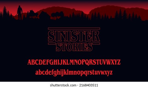 Halloween lettering,  Stories Alphabet, Retro 80's letters, Horror Style ABC, Scary Movie Title