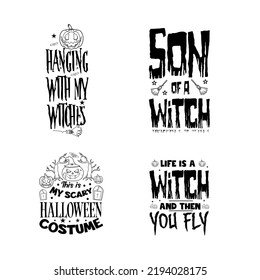 Halloween lettering typography set. Happy Halloween typography Design.