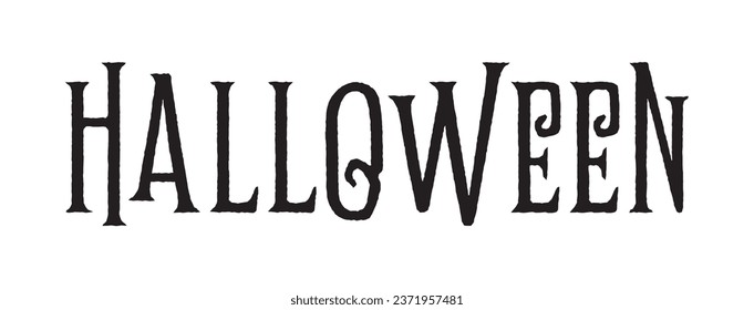 Grabado de Halloween, caligrafía de pincel vectorial. Escrito a mano en la tipografía de Halloween para volante, afiche, tarjeta de saludo, cartel. Elemento de diseño decorativo dibujado a mano.