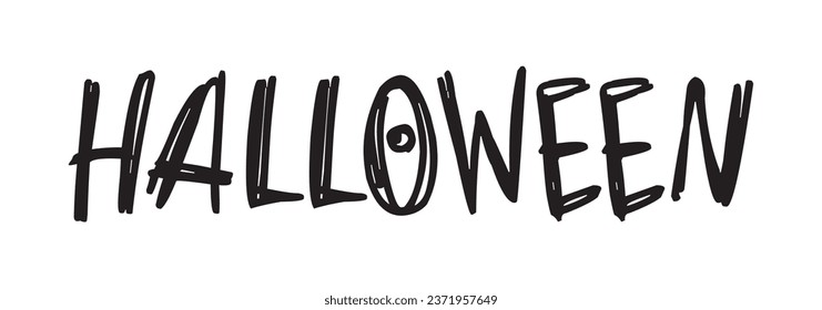 Grabado de Halloween, caligrafía de pincel vectorial. Escrito a mano en la tipografía de Halloween para volante, afiche, tarjeta de saludo, cartel. Elemento de diseño decorativo dibujado a mano.