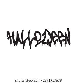Halloween lettering, vector brush calligraphy. Handwritten Halloween typography print for flyer, poster, greeting card, banner. Hand drawn decorative design element.