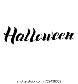 Halloween lettering vector illustration on white background