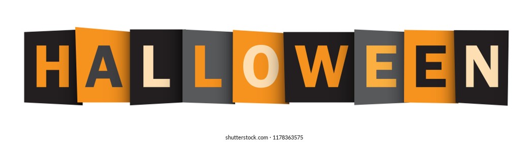 HALLOWEEN letters black and orange banner
