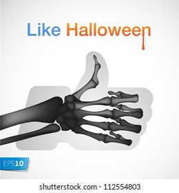 Halloween Like/Thumbs Up symbol, vector Eps 10 illustration.