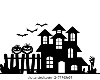 Halloween Line Art Black and White
