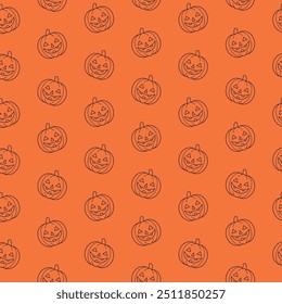 Halloween Line Art Illustration Pattern