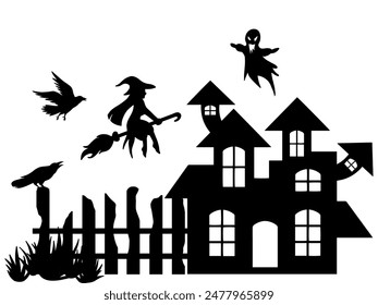 Halloween Line Art Outline Illustration
