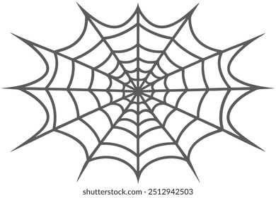 Halloween line art spider web vector illustration on white background