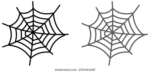 Halloween line art spider web vector illustration on white background