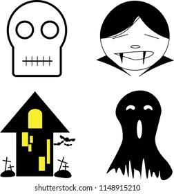 Halloween LINE DRAWING Vector Icons