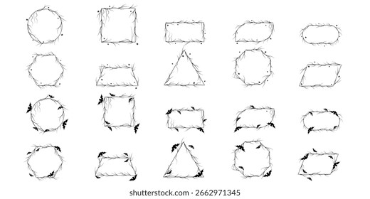 Halloween Line Frame Abstract Bundle