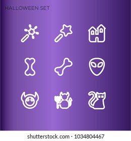 Halloween line icons set