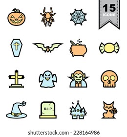 Halloween Line icons set .Illustration eps 10 