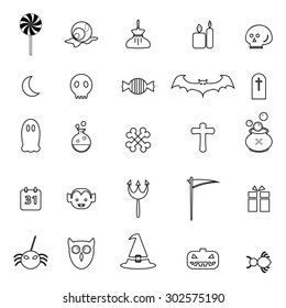 Halloween line icons set vector eps 10