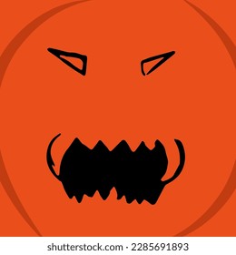 halloween line postcard holiday pumpkin hat witch magic face emotion horror fear pattern