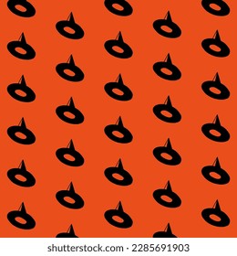halloween line postcard holiday pumpkin hat witch magic face emotion horror fear pattern