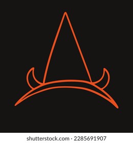 halloween line postcard holiday pumpkin hat witch magic face emotion horror fear pattern