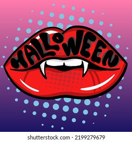 Halloween lips illustration. Hand-drawn vector illustration.