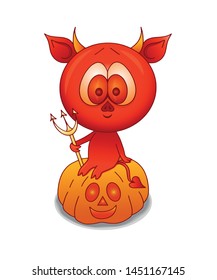 
Halloween. Little devil. The devil is depicted in the traditional style. Vector illustration.