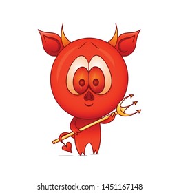 
Halloween. Little devil. The devil is depicted in the traditional style. Vector illustration.