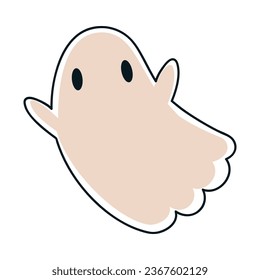 Halloween con la pequeña ilusión del vector de la criatura fantasma Voladora