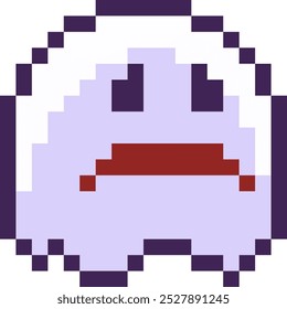 Halloween Little Ghost Pixel 8bit Icon.