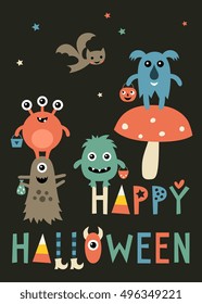 Halloween little monsters.