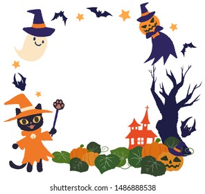 Halloween lively character square frame