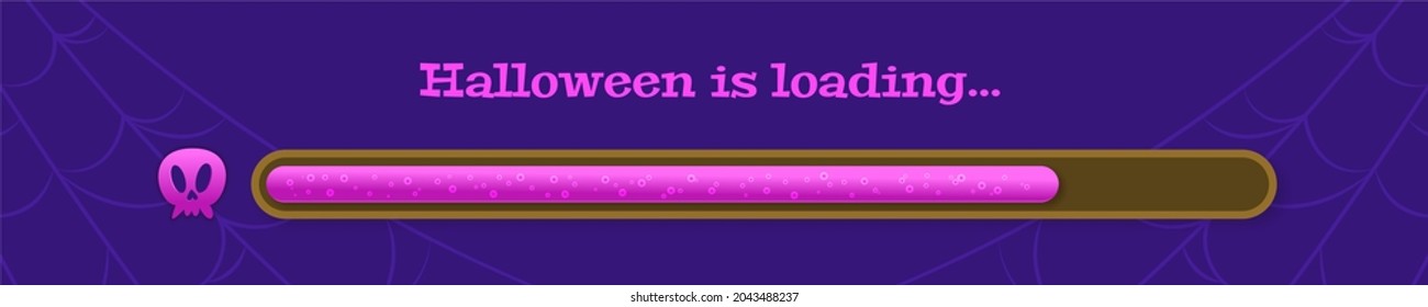 Halloween loading bar illustration. Progress bar concept.