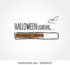 Carga de Halloween. Diseño de barra de progreso. Ilustración vectorial. 