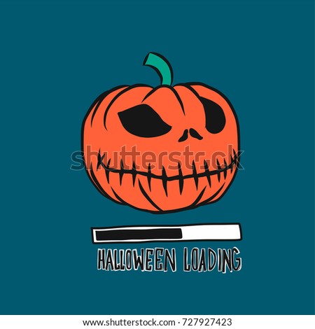 Halloween loading pumpkin face vector illustration