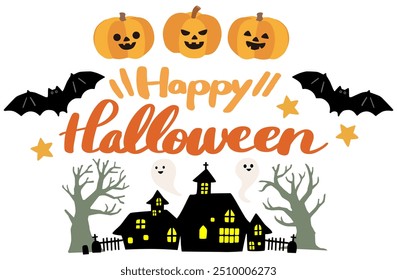 Halloween logo and background illustration