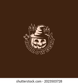 halloween logo black vector art