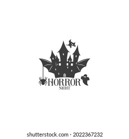 halloween logo black and white vector