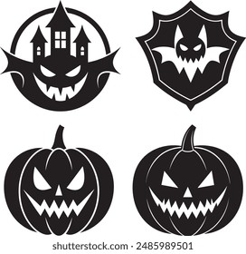 halloween Logo Bundel Vector Art Illustration