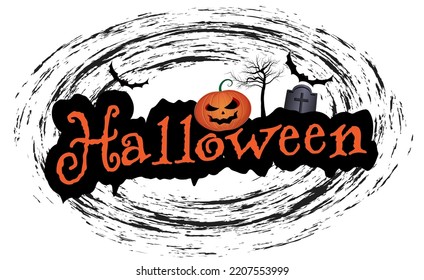 halloween logo design on white background Business Presentation Vector Template Used For Decoration, Advertising Design, Website Or Publication, Banner And Poster, Cover And Brochure, Flyer