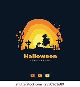 halloween logo design vector illustration