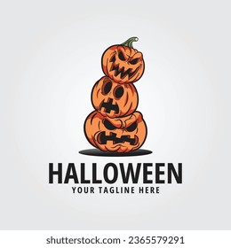 halloween logo icon design inspiration with pumpkin vector illustration