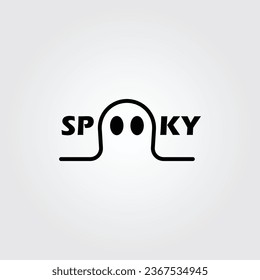 halloween logo icon design inspiration with spooky vector illustration