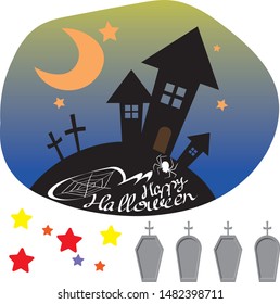 Halloween logo and item set