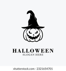 halloween logo line art design