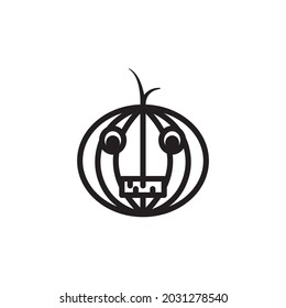 halloween logo line illustration vector design