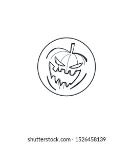 Halloween logo in linear style. Vector graphics.