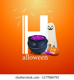 Halloween. Logo with Halloween monsters
