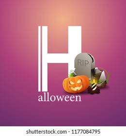 Halloween. Logo with Halloween monsters