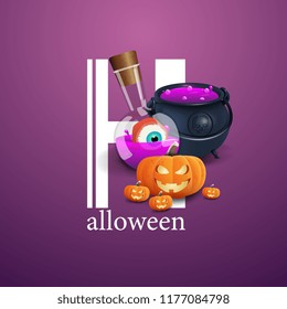 Halloween. Logo with Halloween monsters