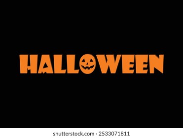 Halloween Logo with Pumpkin-Themed Lettering