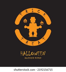 halloween logo with slogan template