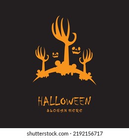 halloween logo with slogan template