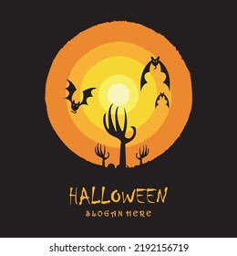 halloween logo with slogan template